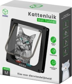 Rirri Kattenluik Met Tunnel - 4 Vergrendelingsstanden - Weersbestendig - Binnen En Buiten - Maat M - Zwart - 19 X 20 Cm -Katten En Honden Verkoop Winkel 1031x1200 1