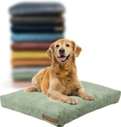 Rexproduct Hondenkussen - Hondenmand - Hondenbed Met Rits En Wasbaar - Manden & Kussens 90 X 110 CM - 0 Tot 80 Kg - SoftPet Groen