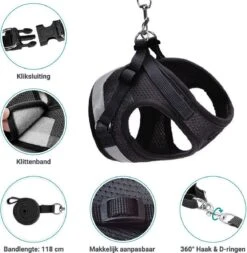 Merkloos Kattentuigje Met Looplijn | Zwart Kattenharnas | Easy Step In | Kattenriem | Kattenlijn | Kattentuig | Maat S -Katten En Honden Verkoop Winkel 1173x1200 4