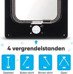 BFreshPets Kattenluik + Massageborstel - Met Tunnel - 4 Vergrendelingsstanden - Weersbestendig - Maat L - Zwart - 27 X 24 Cm -Katten En Honden Verkoop Winkel 1177x1200 3