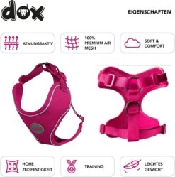 DDOXX Hondenharnas, Reflecterend, Verstelbaar, Breakaway | Borstharnas Voor Klein, Middelgroot | Hondenharnas Hond Kat Puppy Auto | Kattenharnas Puppy Harnas | Roze Roze, S -Katten En Honden Verkoop Winkel 1190x1200 2