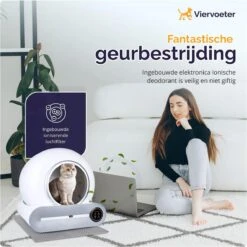 Viervoeter™ Kattenbak Zelfreinigend – Automatische Kattenbak – Zelfreinigende Kattenbak – Anti-geur – 53x58x55cm – Bedienen Via App – 65 Liter -Katten En Honden Verkoop Winkel 1198x1200 13
