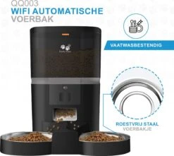 Pretty Paws QQ003 - Wifi Voermachine - Dubbele Voerbakjes - Zwart - Kat - 6L -Katten En Honden Verkoop Winkel 1200x1074 1