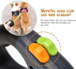 Dubbele Honden Riem – Leiband Hond – Hondenlijn – Looplijn Hond – 2 Honden – 3 Meter – Tot 12kg Per Hond – Reflecterende Lijnen – Met Zaklamp – 360° Draaien – Verstelbaar - Zwart -Katten En Honden Verkoop Winkel 1200x1096 2