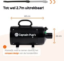 Captain Pup's Professionele Hondenföhn Met 4 Opzetstukken - Bijgeleverde Hondenborstel - Waterblazer Voor Honden - Zwart -Katten En Honden Verkoop Winkel 1200x1145 1