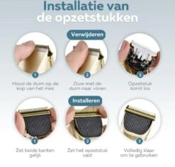 BYER Professionele Dieren Tondeuse Set - Voor Huisdieren Katten & Honden - Draadloos - Oplaadbare Pet Trimmer - Dog Tondeuze Clipper - 5 Standen & Vier Opzetkammen - Low Noise -Katten En Honden Verkoop Winkel 1200x1148 6