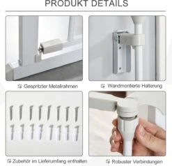 PawHut Afschermhek Voor Honden Veiligheidshek Hondenhek 3 Elementen Kunststof Wit D06-100V01 -Katten En Honden Verkoop Winkel 1200x1156 3