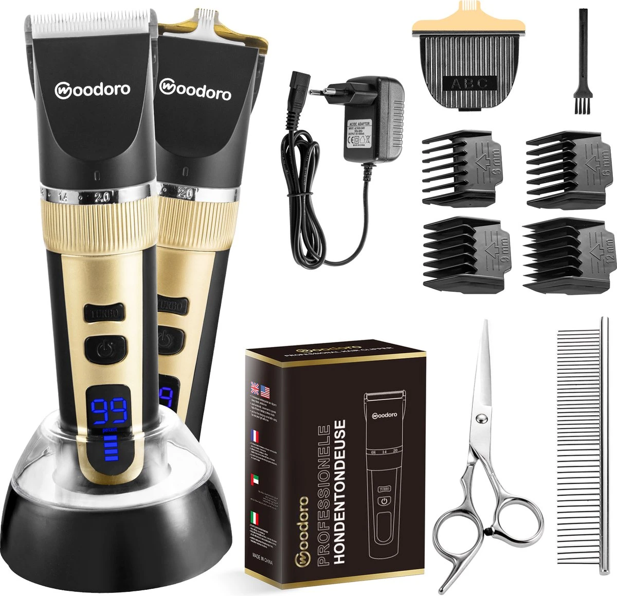 Woodoro Professionele 2-in-1 Hondentondeuse Voor Dikke Vacht – Draadloze Honden Tondeuse & Hondentrimmer – Stille Tondeuse Katten & Honden Trimset 1 Woodoro Professionele 2-in-1 Hondentondeuse Voor Dikke Vacht – Draadloze Honden Tondeuse & Hondentrimmer – Stille Tondeuse Katten & Honden Trimset