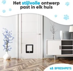 BFreshPets Kattenluik + Massageborstel - Met Tunnel - 4 Vergrendelingsstanden - Weersbestendig - Maat L - Zwart - 27 X 24 Cm -Katten En Honden Verkoop Winkel 1200x1163 3