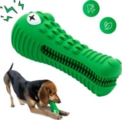 Tandenborstel Hond Melk Geur Smaak En Piep Honden Speelgoed Dog Toy - Krokodil Groen - Dutchwide