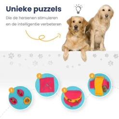 Snuffelmat 70x70cm Inclusief Rubberen Massage Bal & E-book - Speelmat Hond - Denkspel Hond - Puppy Speelgoed - Anti Schrok Mat - Honden Snoepjes - Cadeau Tip -Katten En Honden Verkoop Winkel 1200x1200 16