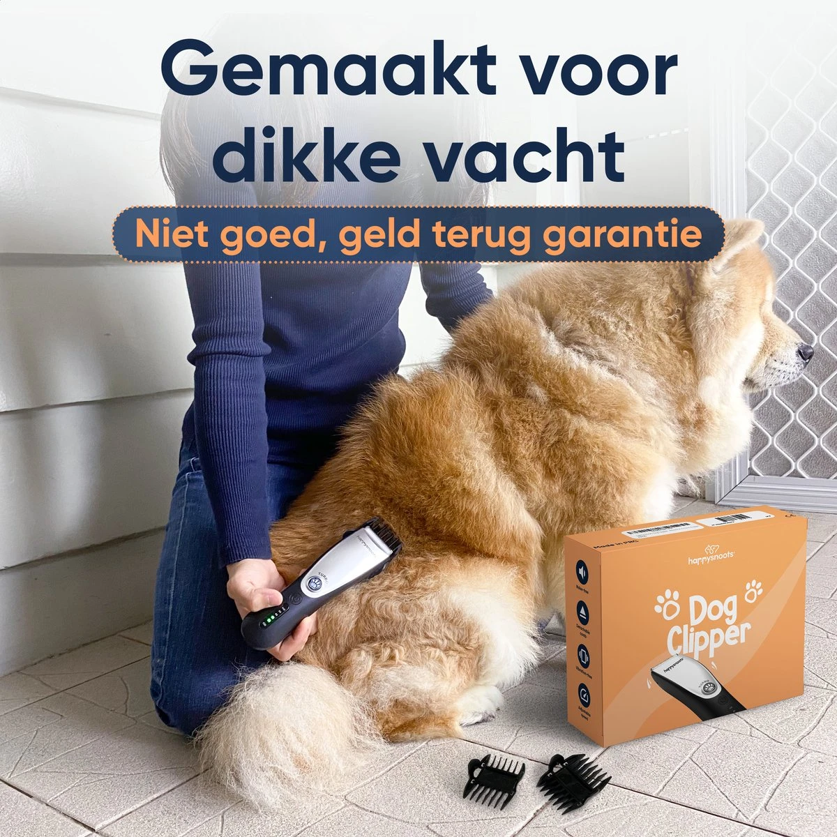 Happysnoots Hondentondeuse Draadloos Voor Dikke Vacht - Tondeuse Hond & Kat - Hondentrimmer - Professioneel Dieren Tondeuse 3 Happysnoots Hondentondeuse Draadloos Voor Dikke Vacht - Tondeuse Hond & Kat - Hondentrimmer - Professioneel Dieren Tondeuse - Afbeelding 3