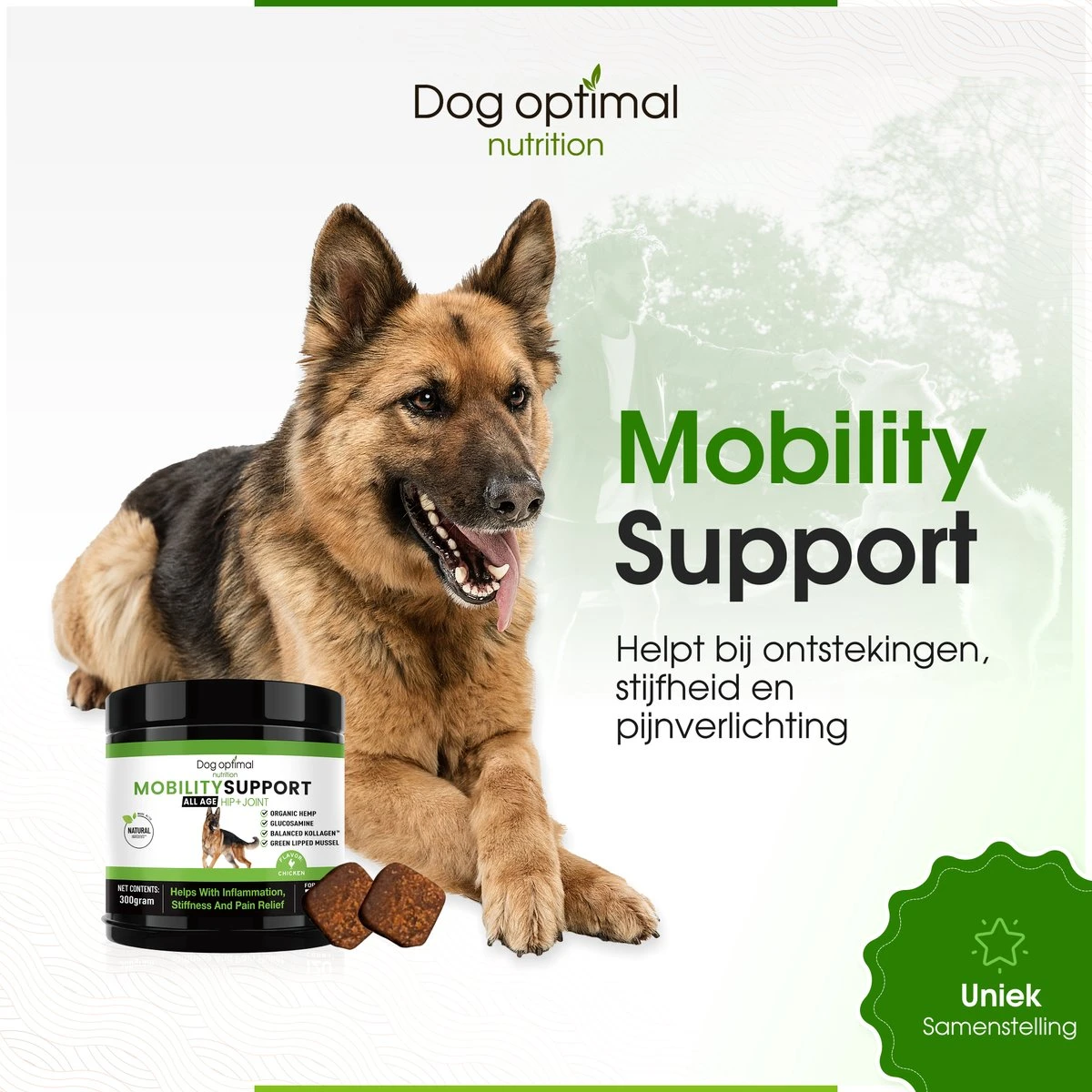 DOG OPTIMAL Gewricht Supplement 120 Stuks - Mobility - Glucosamine Hond - Artrose - Heupdysplasie - Gewrichten - Hondensnacks - Hondenkoekjes - Hondensupplementen - Honden - Puppy - Hondenvoeding 6 DOG OPTIMAL Gewricht Supplement 120 Stuks - Mobility - Glucosamine Hond - Artrose - Heupdysplasie - Gewrichten - Hondensnacks - Hondenkoekjes - Hondensupplementen - Honden - Puppy - Hondenvoeding - Afbeelding 6