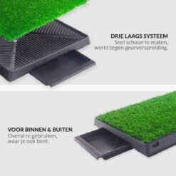 Merkloos Hondentoilet Kunstgras Met Bak - Indoor Dierentoilet - Uitneembare Opvangbak - Puppy Training Pets - Outdoor/Balkon/Tuin/Indoor Toilet - 50x64 Cm -Katten En Honden Verkoop Winkel 1200x1200 334