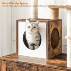 Signature Home Lola Krabpaal Met Kattenbak - Kattenbak Hangmat Mand Katten Huis - Kattenhuis Met Deur En Slot - Krabpalen Katten Huis - Kattenbakmeubel Verborgen - Alles-in-één Kattenspeelgoed Met Kattenhuis - Bruin - 70cm X 132cm X 48cm -Katten En Honden Verkoop Winkel 1200x1200 464