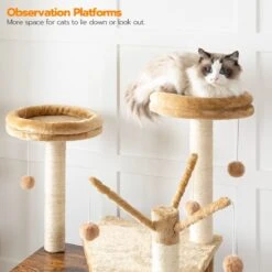 Signature Home Lola Krabpaal Met Kattenbak - Kattenbak Hangmat Mand Katten Huis - Kattenhuis Met Deur En Slot - Krabpalen Katten Huis - Kattenbakmeubel Verborgen - Alles-in-één Kattenspeelgoed Met Kattenhuis - Bruin - 70cm X 132cm X 48cm -Katten En Honden Verkoop Winkel 1200x1200 471
