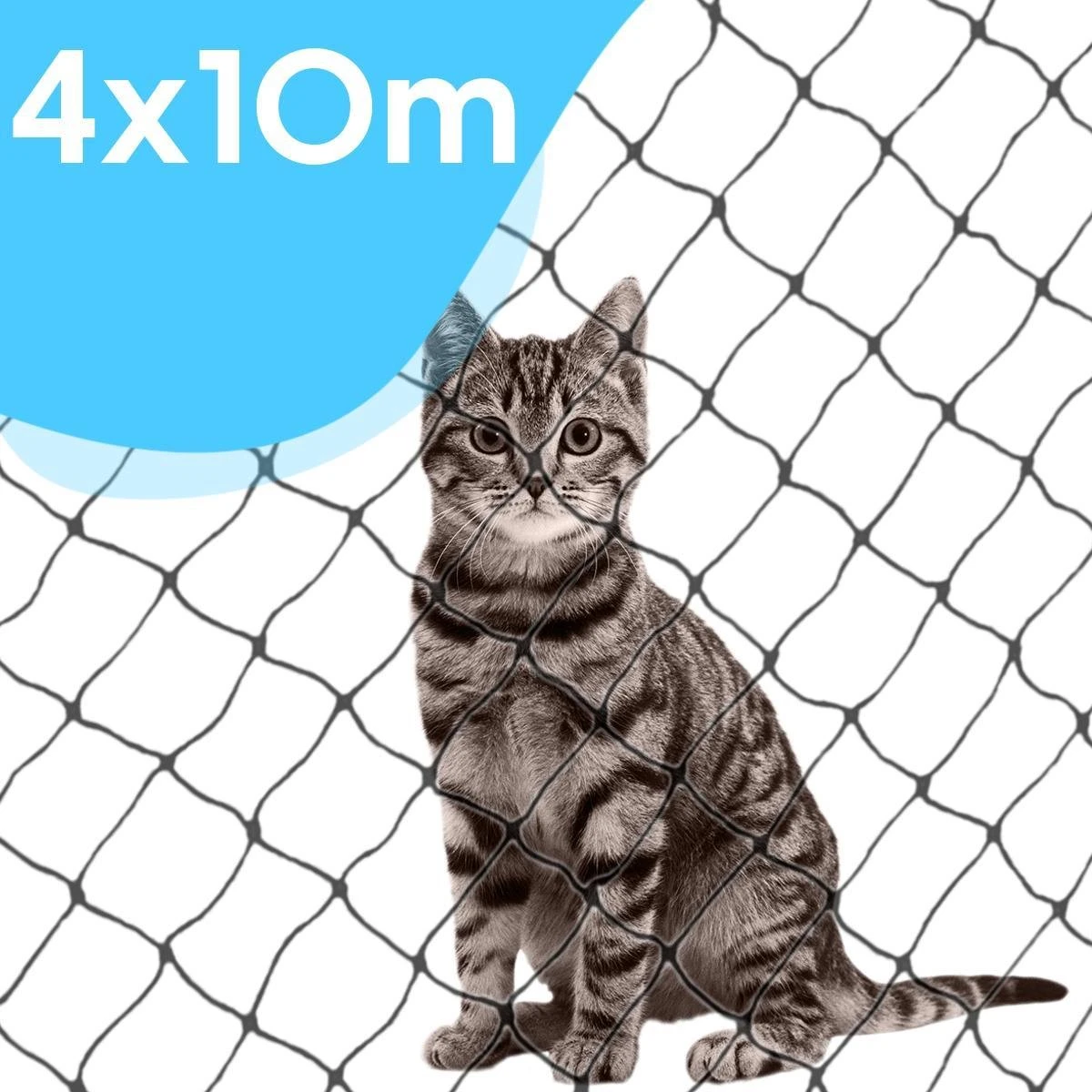 Kattennet Voor Balkon 4 X 10 M - Kattennet - Katten Gaas - Zwart 2 Kattennet Voor Balkon 4 X 10 M - Kattennet - Katten Gaas - Zwart - Afbeelding 2