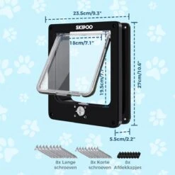 Skipoo Kattenluik Met Tunnel - Weerbestendig - Grote Kat - 4 Vergrendelingsstanden - Zwart -Katten En Honden Verkoop Winkel 1200x1200 551