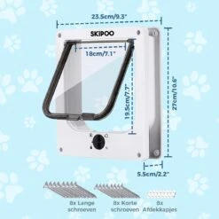 Skipoo Kattenluik Met Tunnel - Weerbestendig - Grote Kat - 4 Vergrendelingsstanden - Wit -Katten En Honden Verkoop Winkel 1200x1200 566