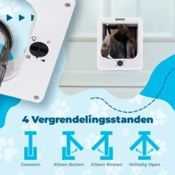 Skipoo Kattenluik Met Tunnel - Weerbestendig - Grote Kat - 4 Vergrendelingsstanden - Wit -Katten En Honden Verkoop Winkel 1200x1200 568