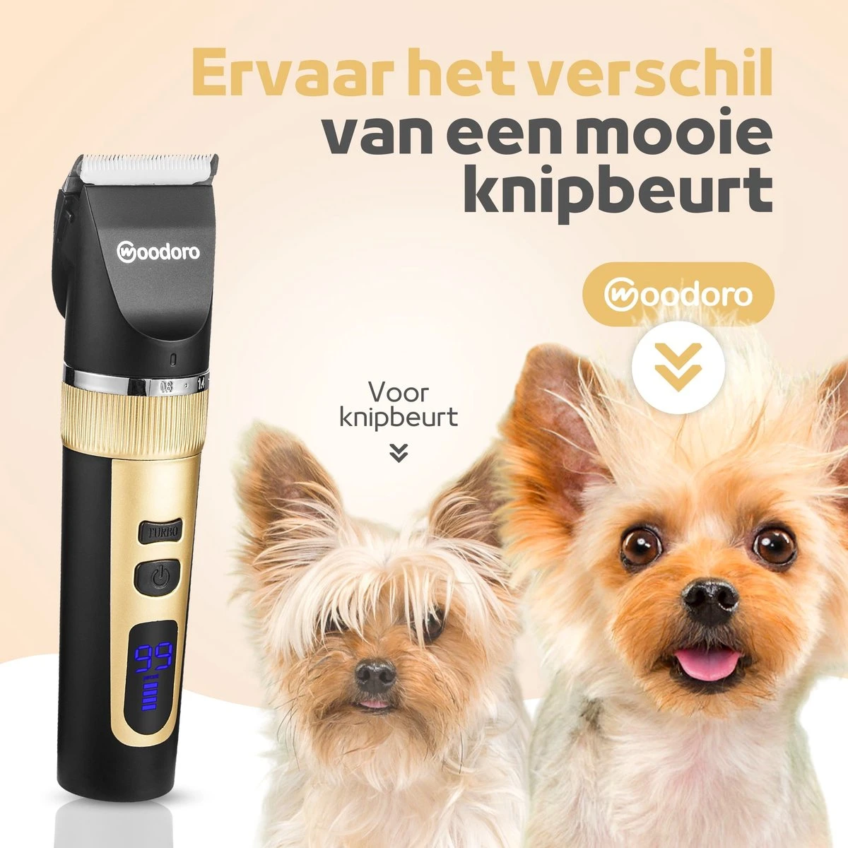 Woodoro Professionele 2-in-1 Hondentondeuse Voor Dikke Vacht – Draadloze Honden Tondeuse & Hondentrimmer – Stille Tondeuse Katten & Honden Trimset 10 Woodoro Professionele 2-in-1 Hondentondeuse Voor Dikke Vacht – Draadloze Honden Tondeuse & Hondentrimmer – Stille Tondeuse Katten & Honden Trimset - Afbeelding 10
