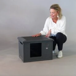 RHRQuality Kattenhuis Voor Binnen En Buiten Kattenhok Villa De Luxe Grijs -Katten En Honden Verkoop Winkel 1200x1200 616