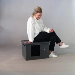 RHRQuality Kattenhuis Voor Binnen En Buiten Kattenhok Villa De Luxe Grijs -Katten En Honden Verkoop Winkel 1200x1200 617