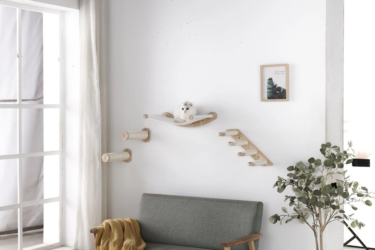 Klimmuur Kat XXL Editie - Krabpaal - Katten Klimmuur - Katten Klim Wand - Met Hangmat 7 Klimmuur Kat XXL Editie - Krabpaal - Katten Klimmuur - Katten Klim Wand - Met Hangmat - Afbeelding 7