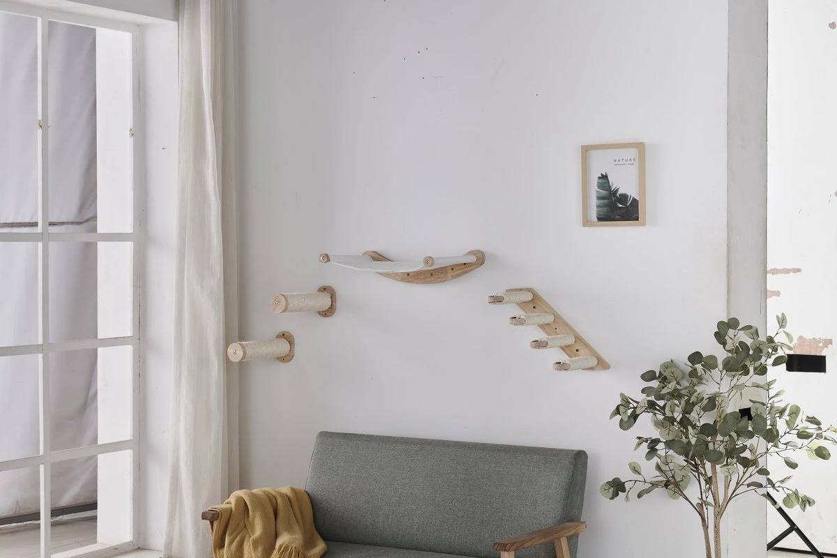 Klimmuur Kat XXL Editie - Krabpaal - Katten Klimmuur - Katten Klim Wand - Met Hangmat 9 Klimmuur Kat XXL Editie - Krabpaal - Katten Klimmuur - Katten Klim Wand - Met Hangmat - Afbeelding 9