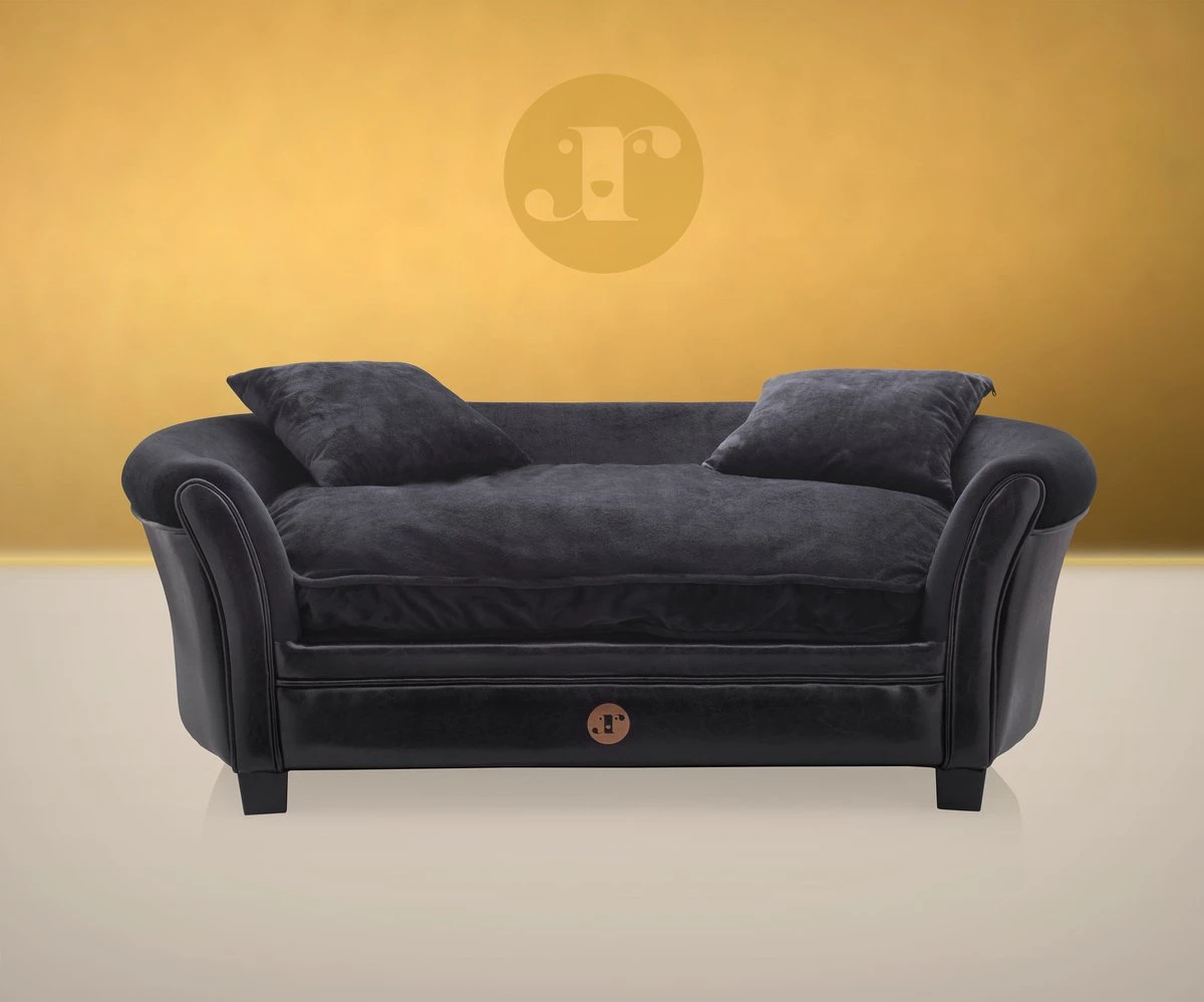 Luxe Hondensofa - Zwart - HIGH LIVING - 2 Kussens 2 Luxe Hondensofa - Zwart - HIGH LIVING - 2 Kussens - Afbeelding 2