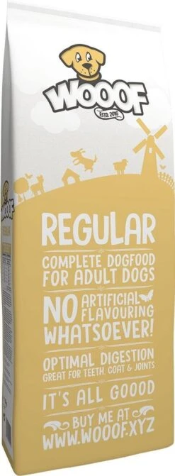 WOOOF Regular 18KG - Geperst Hondenvoer - Geperste Hondenbrokken - Droogvoer - 18KG -Katten En Honden Verkoop Winkel 442x1200