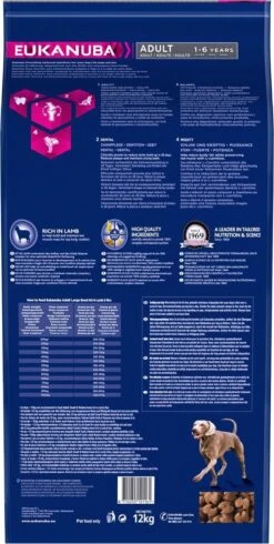 Eukanuba Dog Adult Large Breed Lam/Rice - 12 KG -Katten En Honden Verkoop Winkel 605x1200