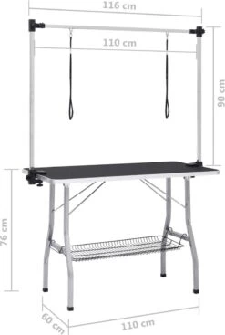 VIDAXL Hondentrimtafel Verstelbaar Met 2 Lussen En Opbergschap -Katten En Honden Verkoop Winkel 808x1200