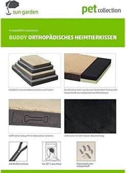 Sun Garden Buddy Orthopedisch Hondenkussen 120x72x10cm Antraciet -Katten En Honden Verkoop Winkel 876x1200